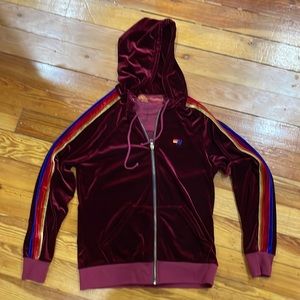 AVIATOR NATION CLASSIC VELVET RELAXED ZIP HOODIE - Purple - size S